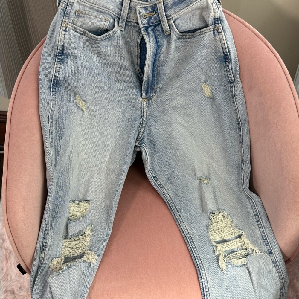 Hollister Faded Blue Ripped Skinny Jeans